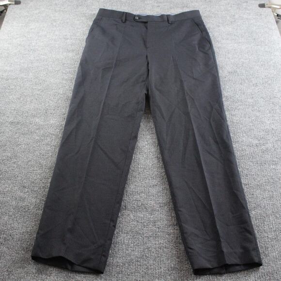 Carolina Herrera Suit Mens 41 Blue Pinstripe Wool Mohair 2 Piece Blazer Pants - Picture 10 of 16